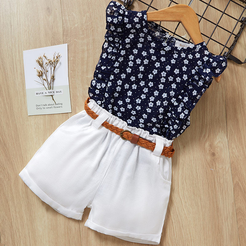 Short Sleeve T-Shirt, Pants & Dress Set