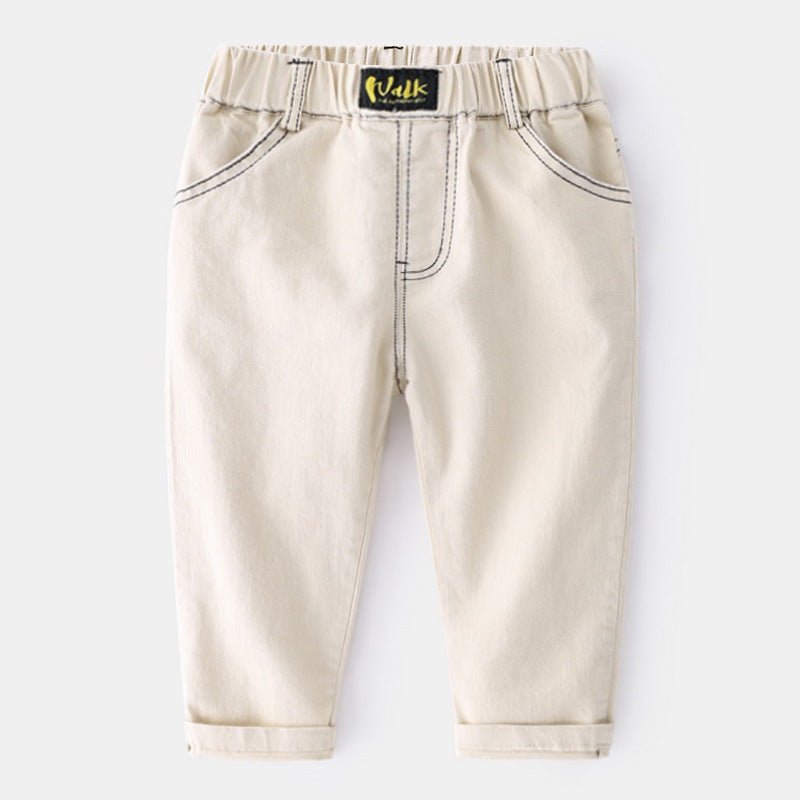 “Baby Boys’ Solid Color Pants – Comfortable Everyday Trousers” - Little Pop
