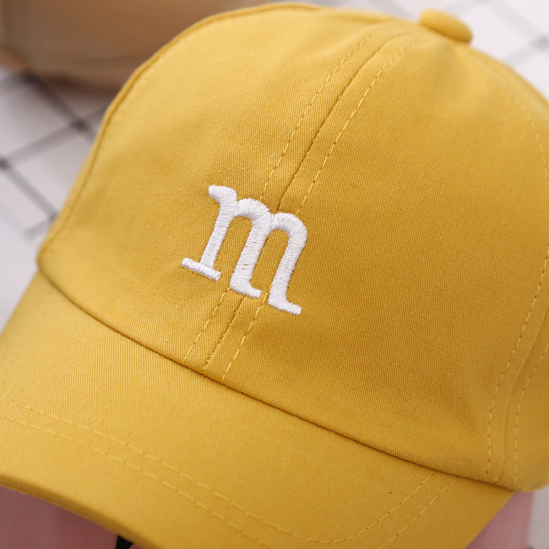 Kids Cotton Baseball Cap with "M" Embroidery