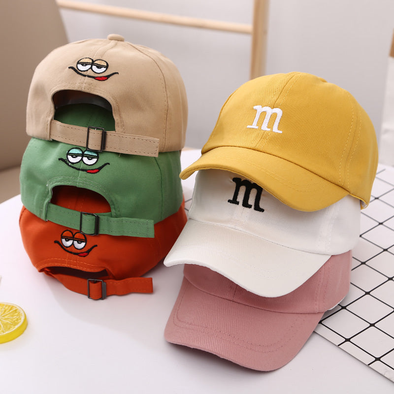 Kids Cotton Baseball Cap with "M" Embroidery