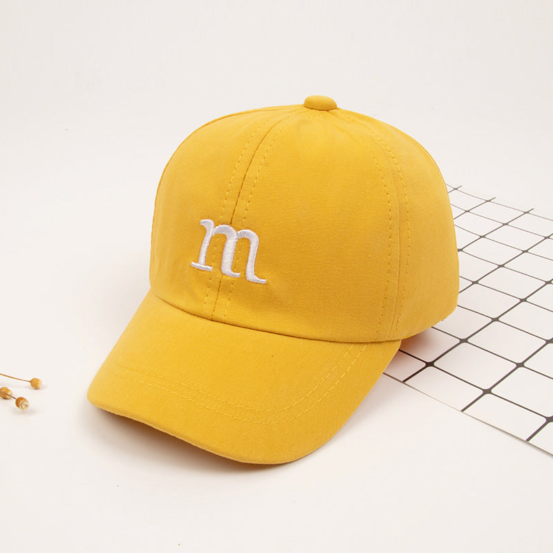 Kids Cotton Baseball Cap with "M" Embroidery
