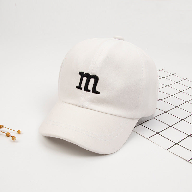Kids Cotton Baseball Cap with "M" Embroidery