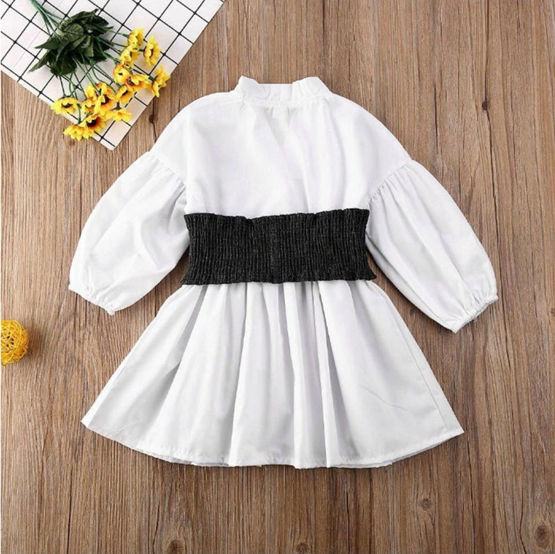 Kids' White A-Line Shirt Dress