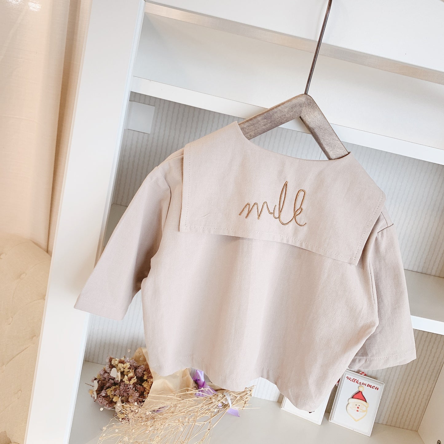 Girls Embroidered Shirt with Large Lapel – Stylish & Soft - Little Pop