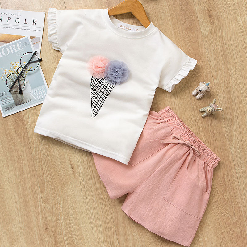Short Sleeve T-Shirt, Pants & Dress Set