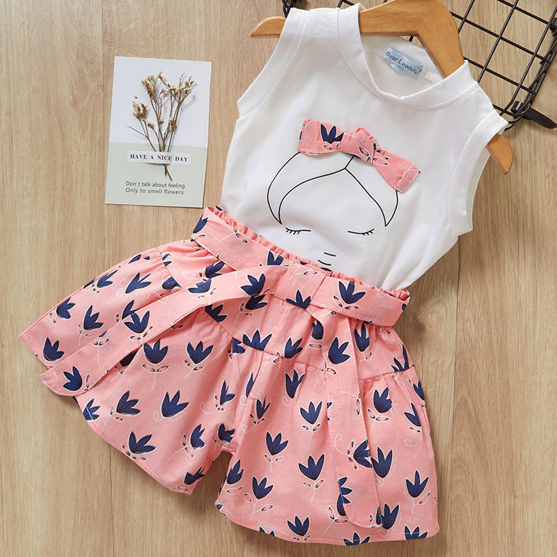 Short Sleeve T-Shirt, Pants & Dress Set