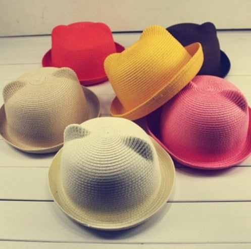 Cute Style Cat Ears Straw Hat