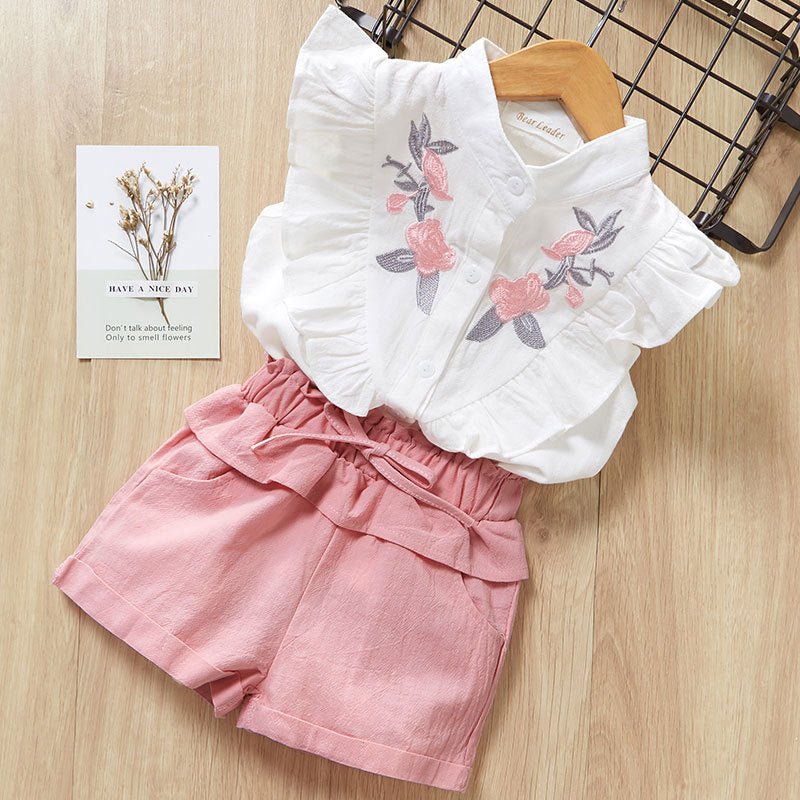 Short Sleeve T-Shirt, Pants & Dress Set - Little Pop