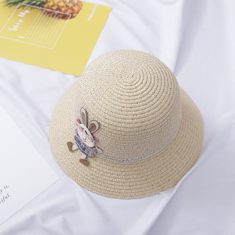 Girls’ Straw Hat & Bunny Bag Set