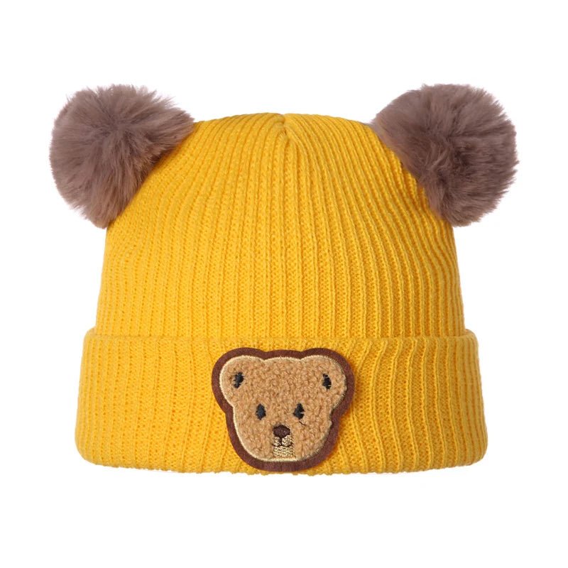 Adorable Bear Design Knitted Baby Winter Hat - Little Pop