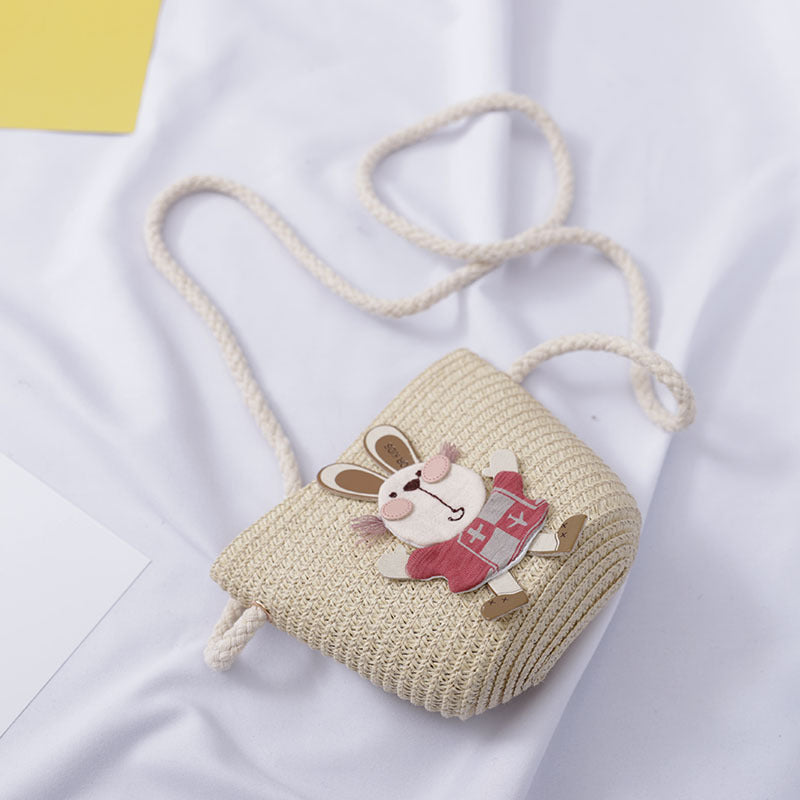 Girls’ Straw Hat & Bunny Bag Set
