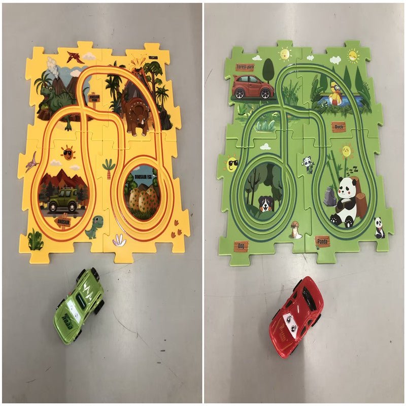 DIY Puzzle Race Car Track Set – Educational Toy for Kids - Little Pop