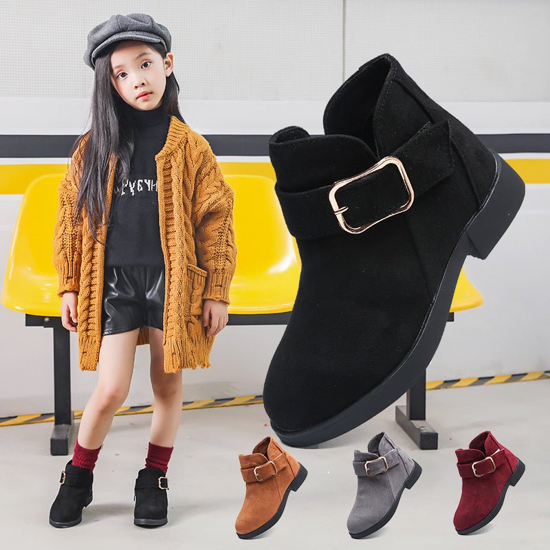 Girls’ Suede Leather Boots – Stylish & Durable - Little Pop