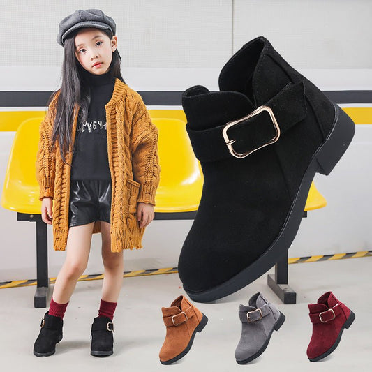 Girls’ Suede Leather Boots – Stylish & Durable - Little Pop