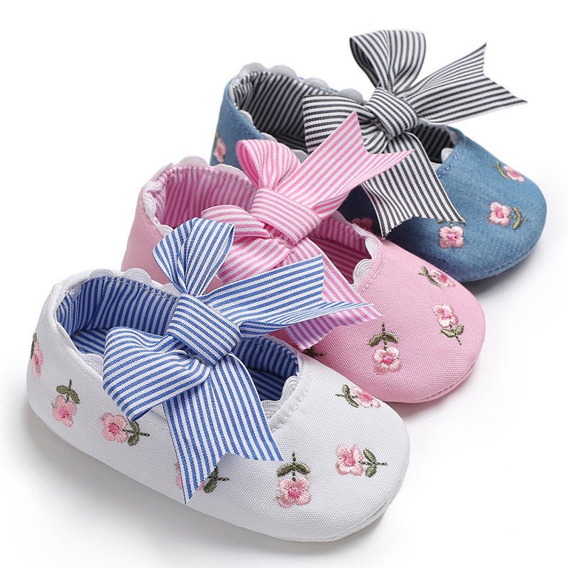 Baby Girl Bow Shoes – Toddler Non - Slip Dress Shoes - Little Pop