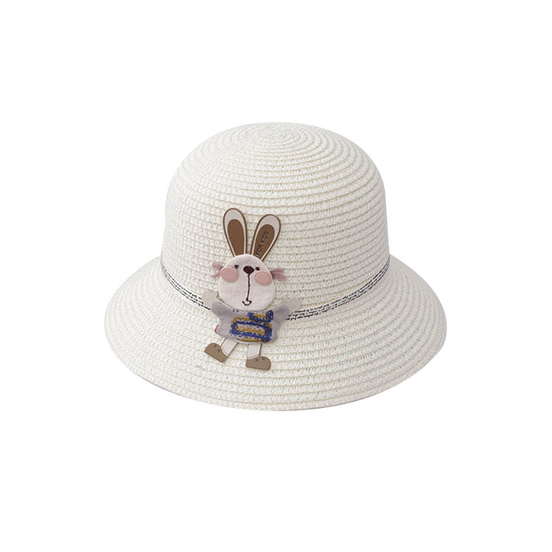 Girls’ Straw Hat & Bunny Bag Set