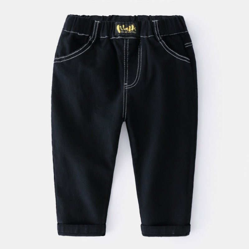“Baby Boys’ Solid Color Pants – Comfortable Everyday Trousers” - Little Pop