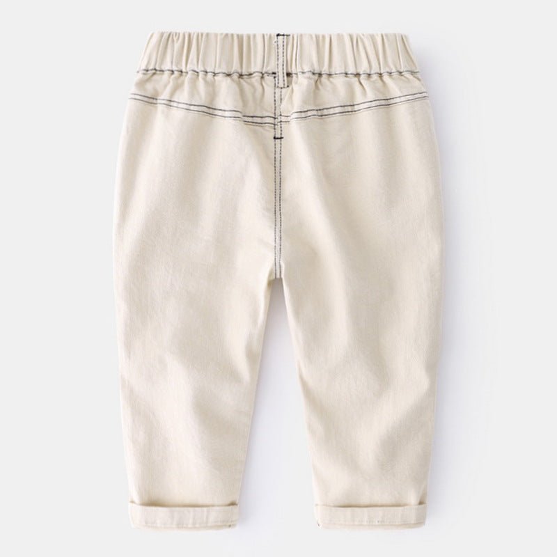 “Baby Boys’ Solid Color Pants – Comfortable Everyday Trousers” - Little Pop