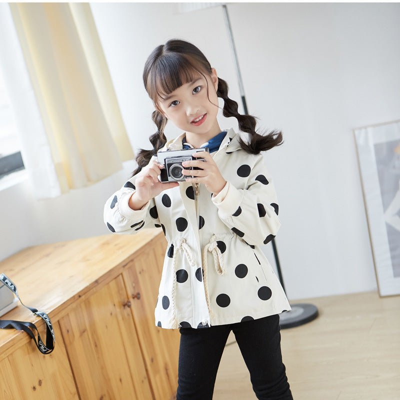 Girls’ Casual Jacket – Stylish Polka Dot Design - Little Pop