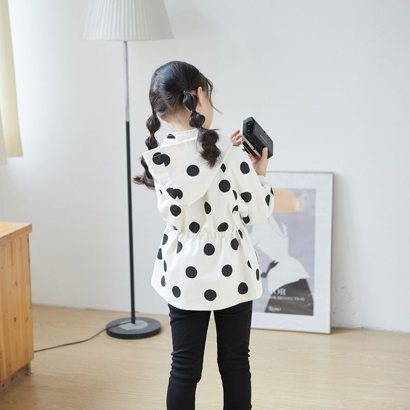 Girls’ Casual Jacket – Stylish Polka Dot Design - Little Pop