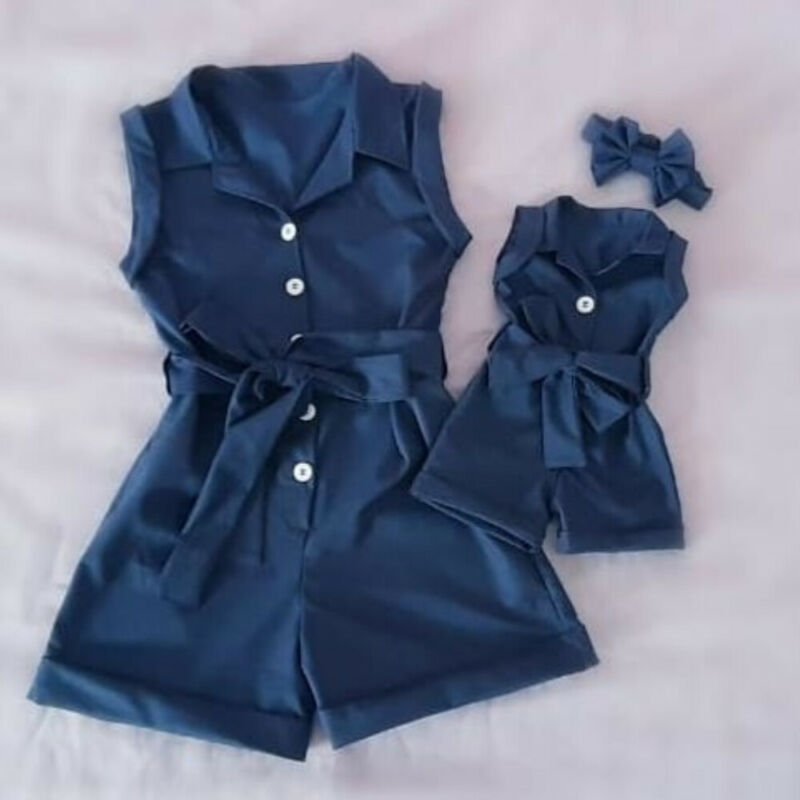 Baby Girl Denim Romper – Sleeveless Outfit - Little Pop