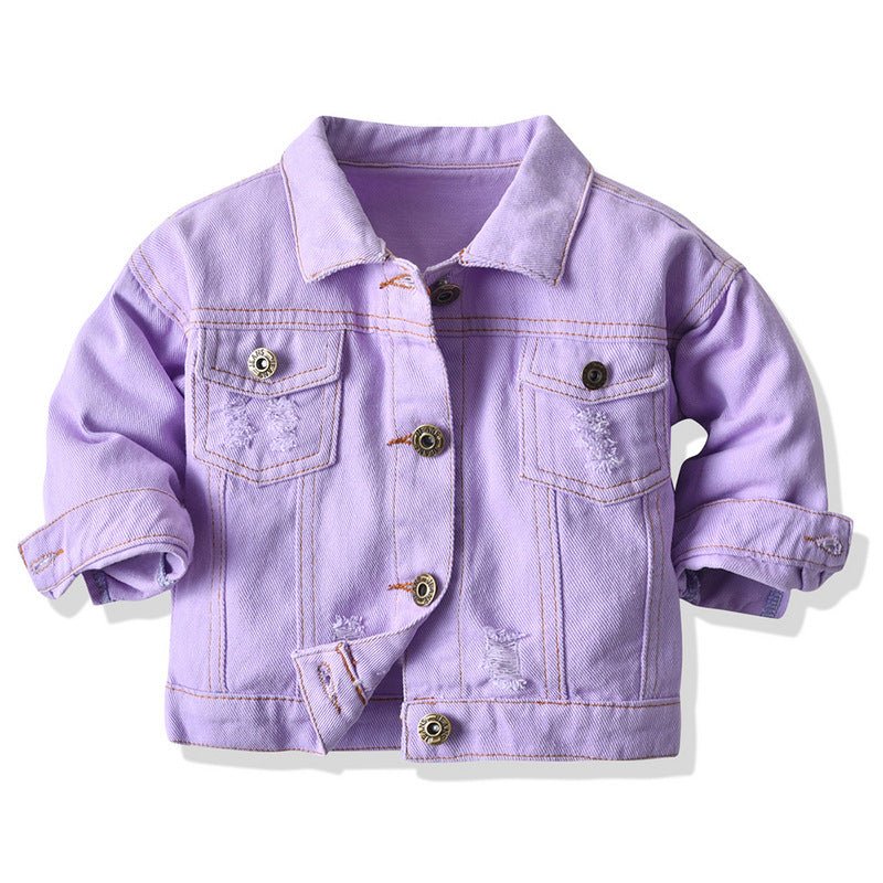 Trendy Kids’ Tie - Dye Denim Jacket – Long Sleeve Outerwear - Little Pop