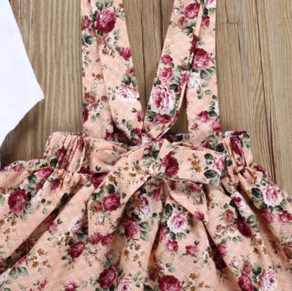 3-Piece Girls’ Summer Outfit – Romper, Skirt & Headband
