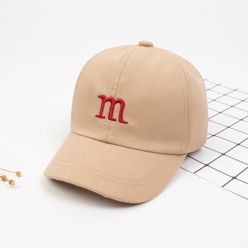 Kids Cotton Baseball Cap with "M" Embroidery