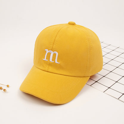 Kids Cotton Baseball Cap with "M" Embroidery