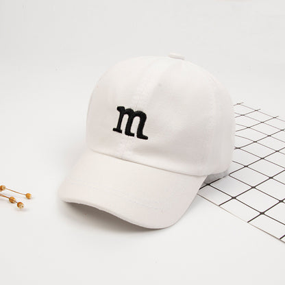 Kids Cotton Baseball Cap with "M" Embroidery