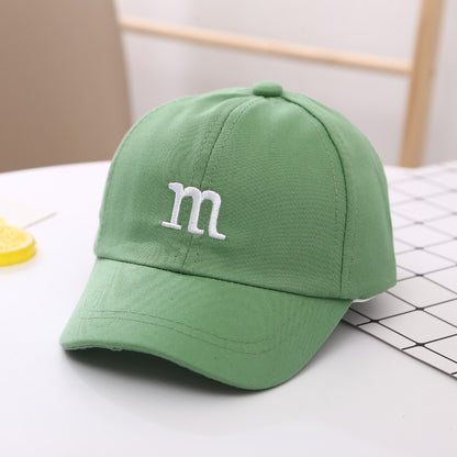 Kids Cotton Baseball Cap with "M" Embroidery
