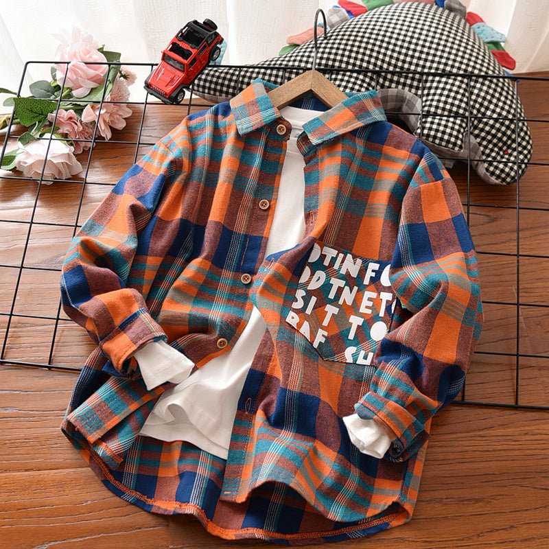 Kids’ Plaid Long Sleeve Shirt - Little Pop