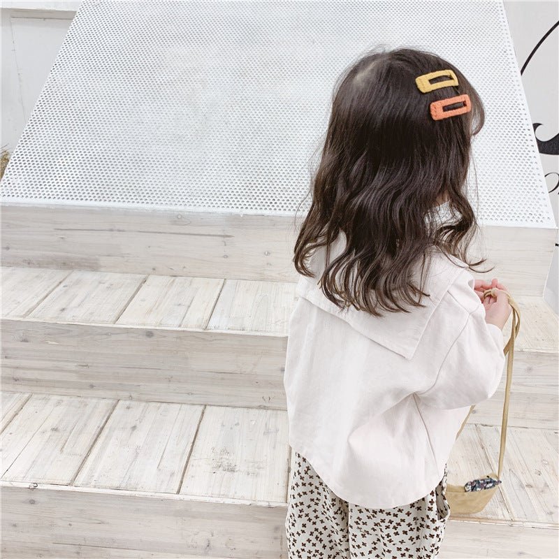 Girls Embroidered Shirt with Large Lapel – Stylish & Soft - Little Pop