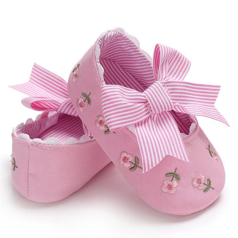 Baby Girl Bow Shoes – Toddler Non - Slip Dress Shoes - Little Pop