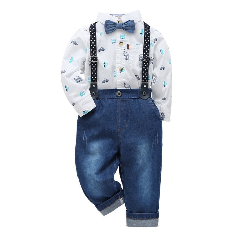 Baby Boys’ Gentleman Outfit – 3 Piece Suit with Suspenders & Bow Tie - Little Pop