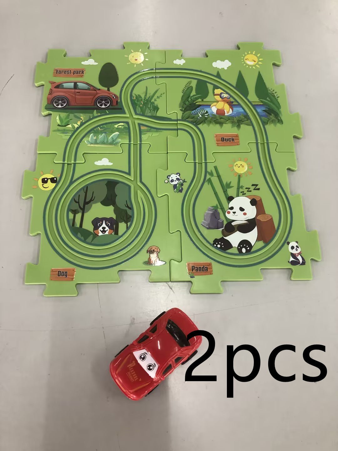 DIY Puzzle Race Car Track Set – Educational Toy for Kids - Little Pop
