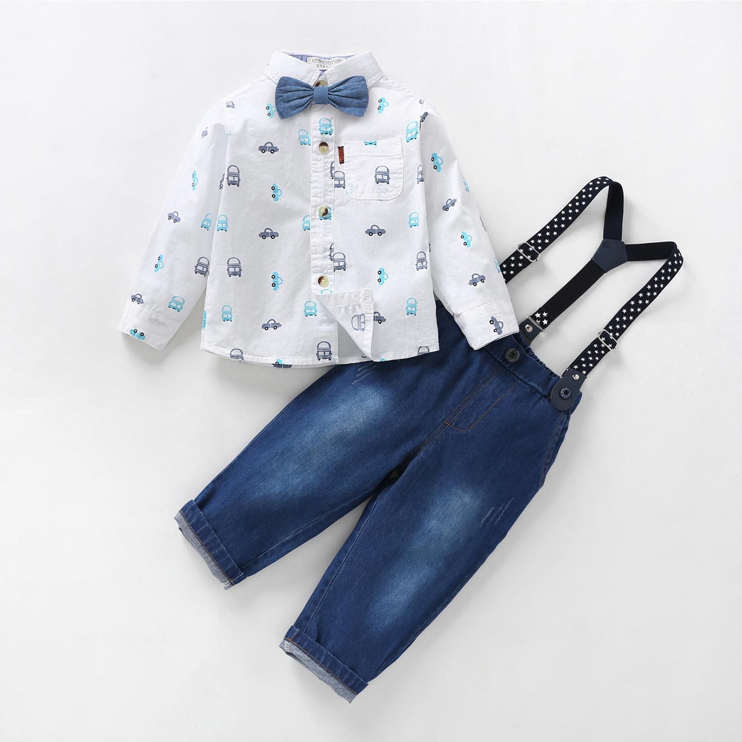 Baby Boys’ Gentleman Outfit – 3 Piece Suit with Suspenders & Bow Tie - Little Pop