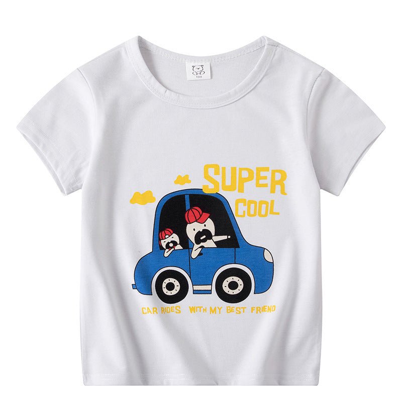 Kids’ Cartoon T-Shirt – Boys’ and Girls’ Short Sleeve Casual Top - Little Pop