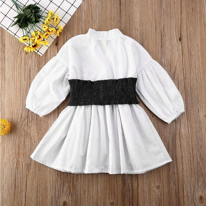Kids' White A-Line Shirt Dress