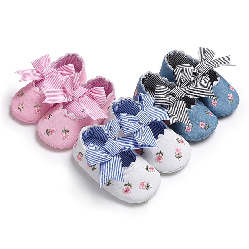 Baby Girl Bow Shoes – Toddler Non - Slip Dress Shoes - Little Pop