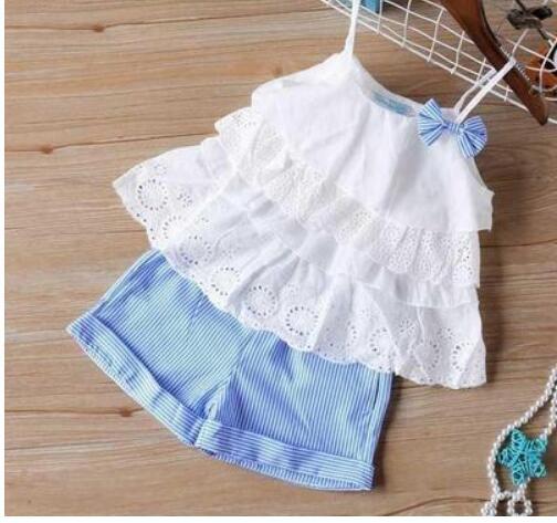 Adorable Girls’ Cotton Outfit – Big Bow T-Shirt & Shorts - Little Pop