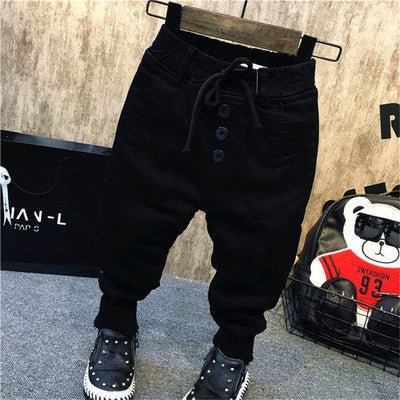 Boys’ Denim Pants – Thickened Velvet Jeans for Winter - Little Pop