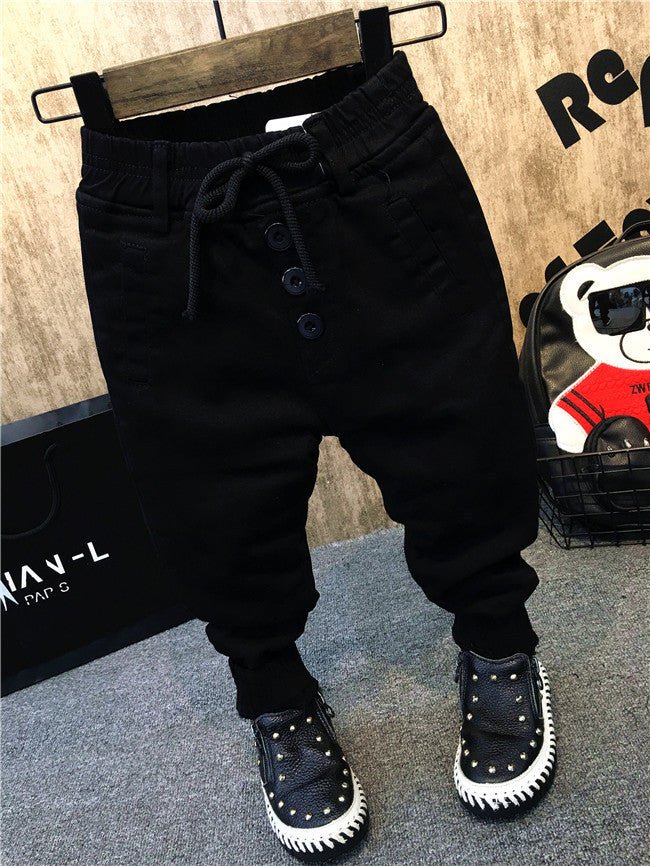 Boys’ Denim Pants – Thickened Velvet Jeans for Winter - Little Pop