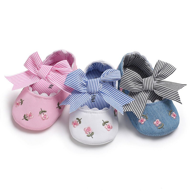 Baby Girl Bow Shoes – Toddler Non - Slip Dress Shoes - Little Pop