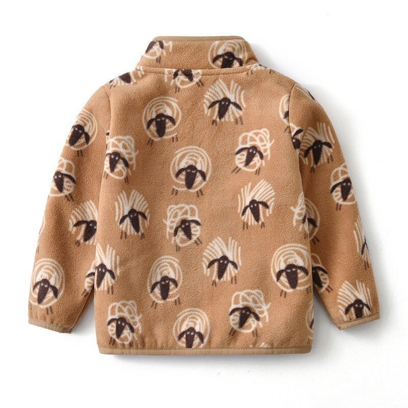 Kids Fleece Jacket with Stand Collar – Cozy Short Winter Coat - Little Pop