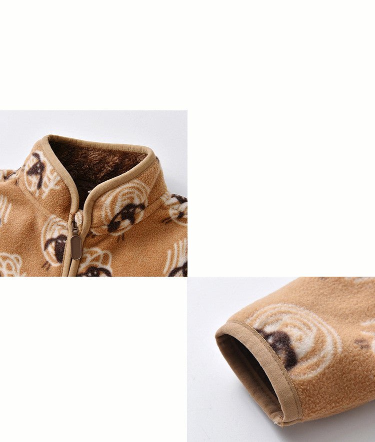Kids Fleece Jacket with Stand Collar – Cozy Short Winter Coat - Little Pop
