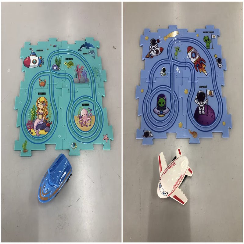 DIY Puzzle Race Car Track Set – Educational Toy for Kids - Little Pop