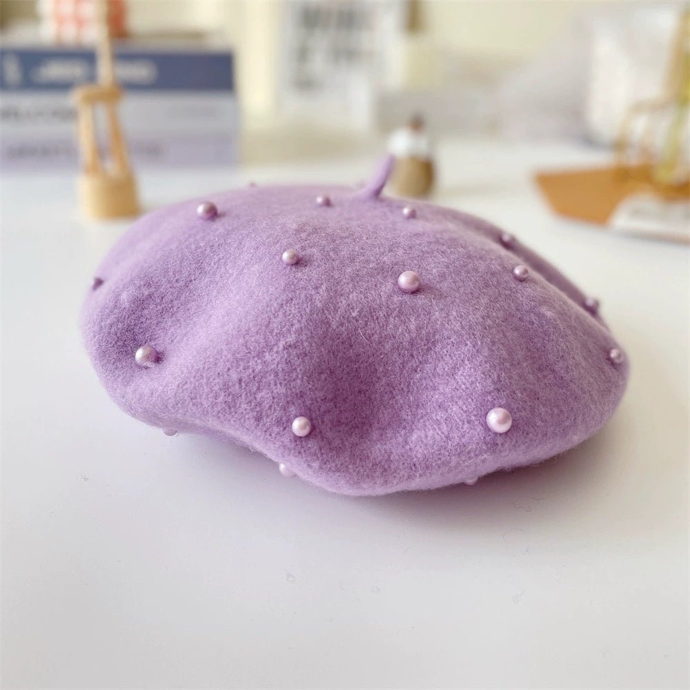 Girls’ Beaded Princess Beret – Stylish Hat - Little Pop