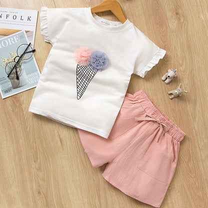 Short Sleeve T-Shirt, Pants & Dress Set