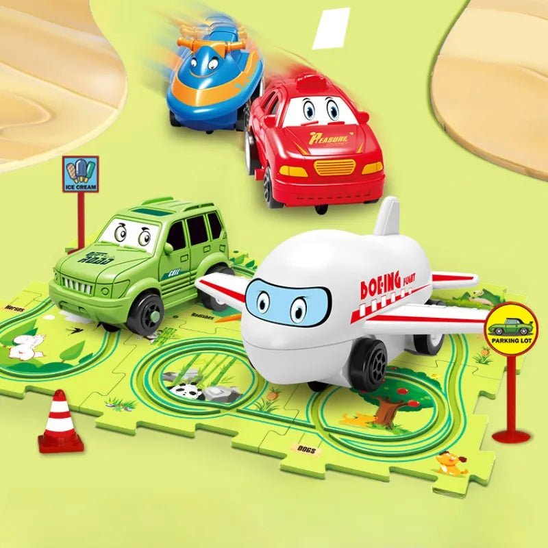 DIY Puzzle Race Car Track Set – Educational Toy for Kids - Little Pop